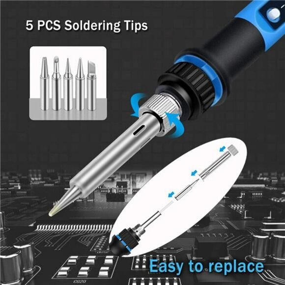 Soldering Iron Kit 80W 110V Fast Heat up in 10s LCD Digital Adjustable Temperatu - Picture 5 of 7